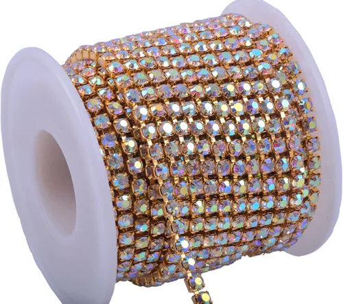 Vista 38 de KAOYOO - Cadena de cierre de diamantes de imitación de cristal de 9 metros (10 yardas) y 2 mm para manualidades de costura, decoración de bricolaje