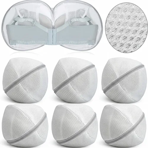 Vista 13 de Shappy 6 bolsas de lavado de brasieres para ropa sucia de malla, ropa interior, ropa interior, bolsas de lavado con cremallera para mujeres