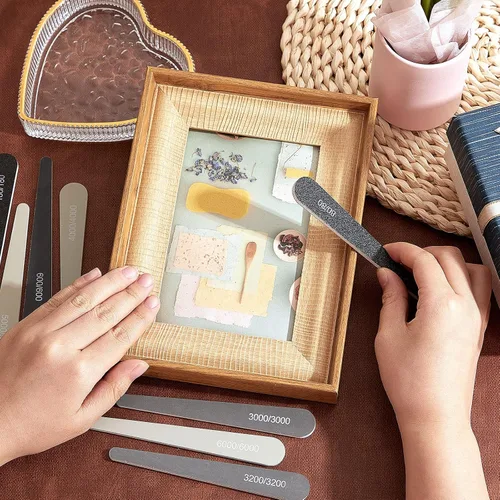 Vista 8 de Honoson 20 unidades de palos de lijado para modelos de plástico 3D, palos de pulido surtidos de metal y madera, accesorio para modelos