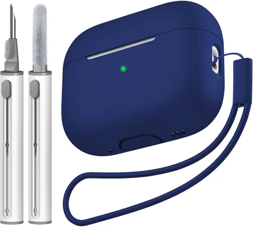 Vista 18 de Compatible con Airpods Pro 2 Case, Funda Protectora de Piel de Silicona Suave con Kit de Limpieza y Cordón Compatible para AirPod Pro de 2ª