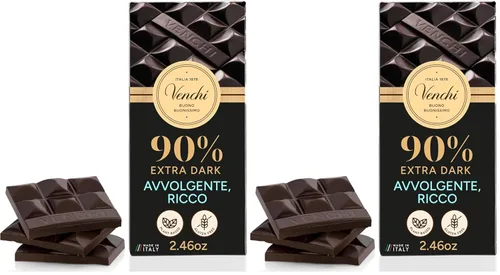 Vista 18 de Venchi Cuor di Cacao Barra de chocolate extra oscuro 75% 3.52oz (paquete de 2)