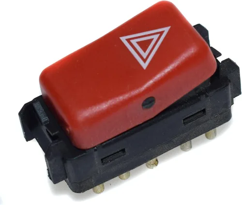 Vista 2 de eGang Auto Interruptor de luz de peligro de advertencia eléctrica 1248200110 para Mercedes-Benz C220 C280 190E 300D E500 E320 300E 1984-1995, rojo