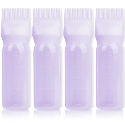 Vista 11 de BLAAROOM Botella aplicadora de peine de raíz, 6 onzas, paquete de 2 aplicadores de aceite para el cabello con cepillo de peine de raíz, rosa oscuro