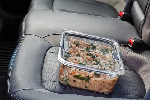 Vista 7 de Contenedor de almacenamiento de alimentos Rubbermaid Brilliance, plástico sin BPA, Mini, 0,5 tazas, 4 unidades, transparente, Transparente