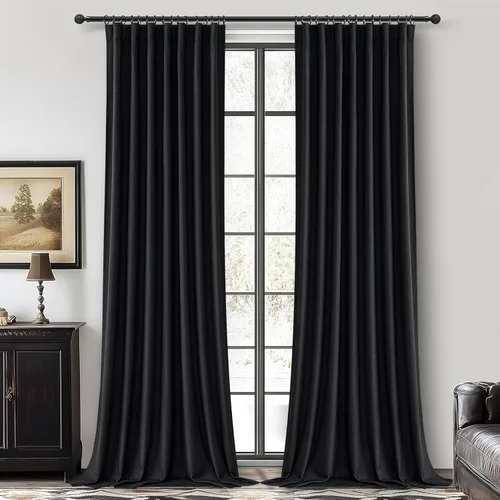 Vista 27 de Cortinas color rosa bebé de 54 pulgadas para dormitorio de niñas, juegos de 2 paneles, bonita cortina opaca total para guardería aislada