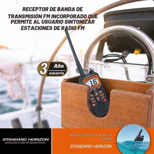 Vista 5 de Standard Horizon HX210 6W flotante portátil transceptor VHF marino