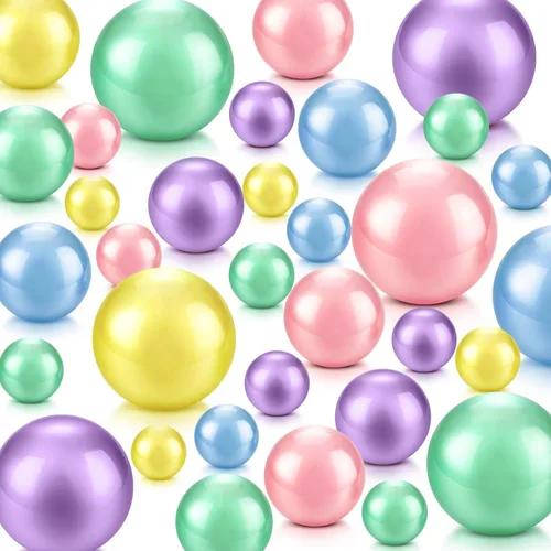 Vista 7 de Junkin 300 cuentas de maquillaje para jarrón de perlas sintéticas, sin agujero, perlas brillantes, tamaños mixtos, perlas redondas para boda, hogar