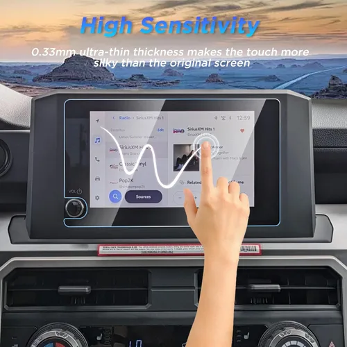 Vista 4 de Carwiner Protector de pantalla compatible con Toyota Tacoma SR/SR5/TRD PreRunner 2024 2025 2026, accesorios de visualización Toyota 4Runner