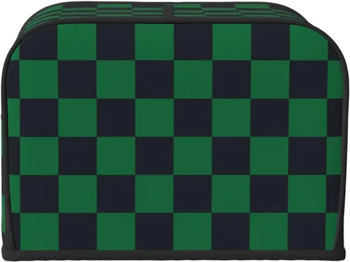 Vista 43 de Funda para máquina de pan de 2 rebanadas de color blanco y negro con bolsillos, cubierta para tostadora, protección de huellas dactilares, lavable a