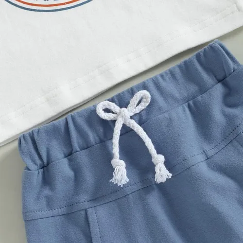 Vista 6 de Conjunto de ropa patriótica con estampado americano para el 4 de julio para bebé y niño del 4 de julio