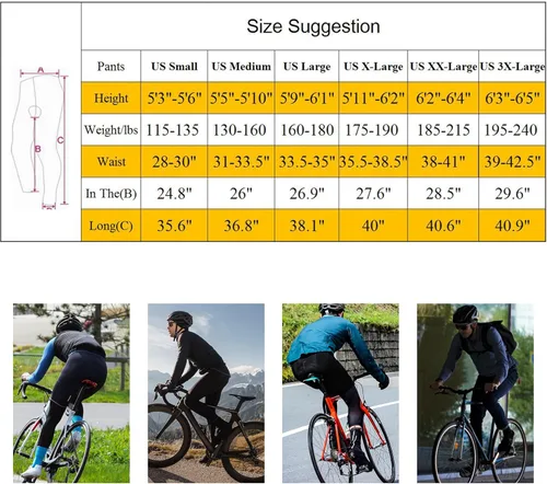 Vista 7 de sponeed - Mallas de ciclismo para hombre, acolchadas, 4D, para ciclismo de carretera