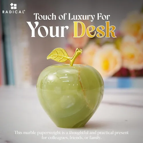 Vista 6 de Radicaln - La mejor decoración para el hogar - Pisapapeles de mármol de ónix verde – Decoración hecha a mano, ideas de mármol – Adecuado