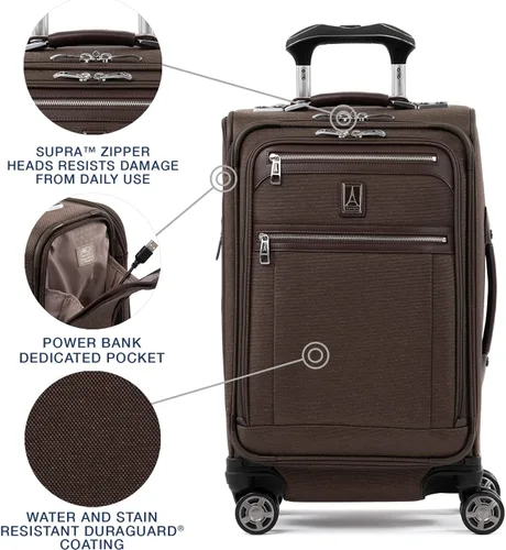Vista 3 de Travelpro Platinum Elite-Softside - Maletas expansible con ruedas giratorias, Espresso intenso), 409186104