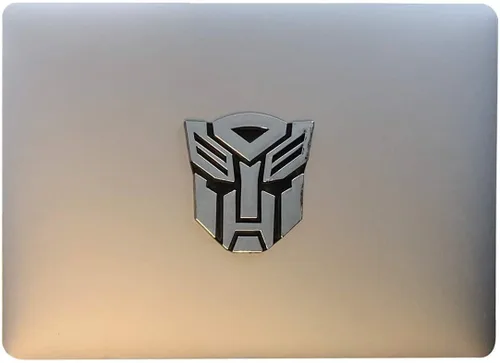 Vista 3 de 2 piezas en el conjunto Emblema Transformers - 3 pulgadas de alto para coche, adhesivo Autobot, par de emblemas de PVC con acabado cromado