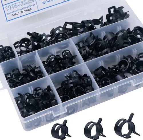 Vista 3 de Abrazadera de manguera de vacío de silicona para manguera de vacío de presión de baja presión, kit surtido de abrazaderas de aire -160 piezas