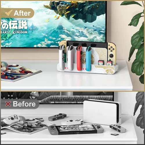 Vista 9 de Base de carga para controlador de interruptor compatible con Nintendo Switch OLED-The Legend of Zelda Tears of The Kingdom Edition y Switch
