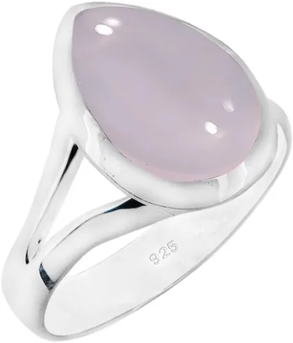 Vista 5 de Anillo de piedras preciosas naturales Anillo de plata ajustable hecho a mano Anillo de piedras preciosas en forma de pera Plata de ley 925
