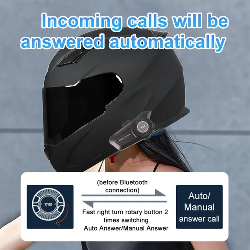 Vista 6 de Auriculares Bluetooth para casco de motocicleta, auriculares de esquí impermeables con cancelación de ruido, auriculares inalámbricos ultrafinos que