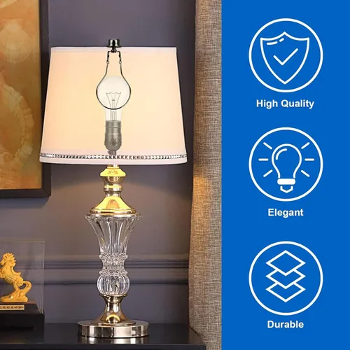 Vista 5 de WEAVERBIRD Lamp Shade Holder, Clip on Lampshade Adapter, Lamp Shade Light Bulb Clip Adapter, Spring Clip for Light Bulbs, Antique Brass