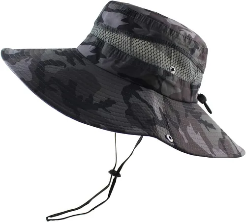 Vista 10 de CAMOLAND Sombrero de pesca para hombre, sombrero de ala ancha y grande con protección UV al aire libre