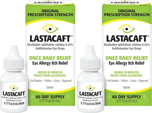 Vista 10 de Lastacaft Once Daily Eye Allergy - Gotas para aliviar la picazón, 0.17 fl oz (0.2 fl oz), 1 unidad