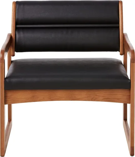 Vista 48 de Wooden Mallet Valley Bariatric Guest, Silla base de trineo, roble mediano