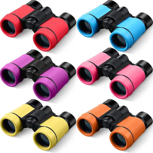 Paquete de 6 prismáticos para niños, a prueba de golpes, juego de binoculares de juguete para niños de 6 años, para caza, telescopio pequeño, Lindos