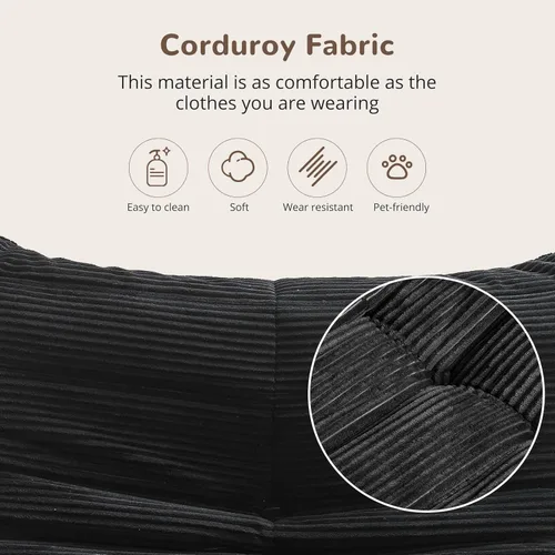 Vista 8 de Silla Puf - Sofá de Esquina, Silla de Chimenea Sofá Silla Puf, Silla Puf Grande para Adultos, Sofá de Piso de Chimenea para Sala de Estar, Amarillo