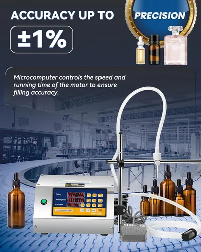 Vista 5 de Hanchen Máquina de llenado de líquidos, bomba peristáltica de 5 onzas, llenado automático de botellas de control digital, llenado de aceite