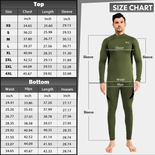 Vista 6 de romision Thermal Underwear for Men Long Johns Fleece Lined Hunting Gear Bottom Top Set Base Layer for Cold Weather XS-4XL