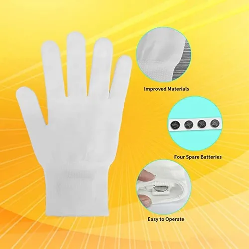Vista 4 de DALEDWN Led Gloves 5 Colors 6 Modes Light up Gloves Rave Gloves Finger Light Flashing Gloves Cool Fun Toys (M)