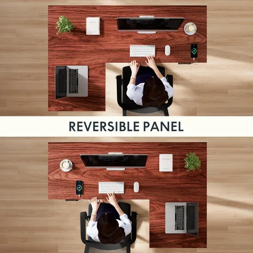 Vista 131 de FLEXISPOT Escritorio de esquina profesional con motor dual en forma de L, escritorio eléctrico de pie, escritorio de pie con altura ajustable, mesa