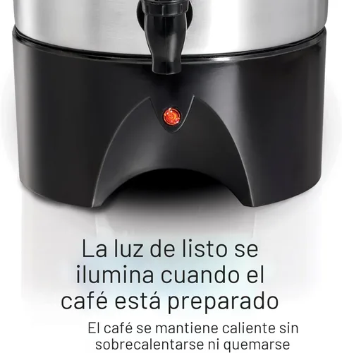 Vista 4 de Hamilton Beach Urna de café de 45 tazas y dispensador de bebidas calientes, color plateado