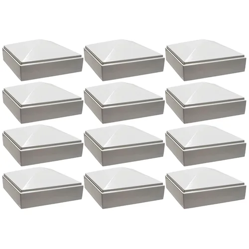 Vista 12 de Tapa de poste piramidal de aluminio de 2 x 2 pulgadas para postes de metal, ajuste a presión, color blanco con recubrimiento en polvo, resistente al