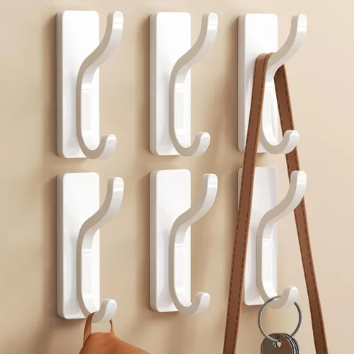 Vista 11 de Pickpiff Ganchos Adhesivos de Pared para Abrigos - Percha de Puerta Resistente de Sujeción, Gancho de Metal para Colgar Toalla, Bolso, Bata