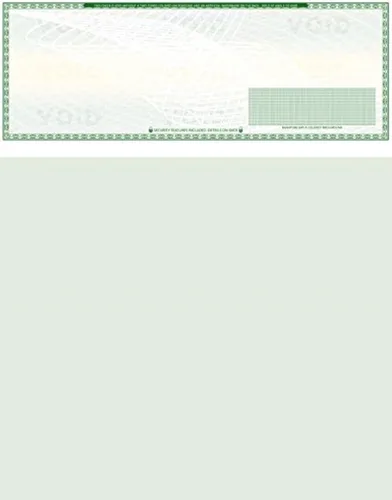 Vista 9 de 50 cheques en blanco de alta seguridad - Comprobaciones de computadora para QuickBooks en la parte superior (marrón laberintado) Peso del papel # 70