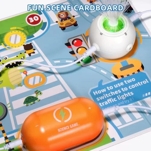 Vista 4 de Kit de ciencia de circuitos para niños de 3 a 12 años 64 proyectos STEM con 25 piezas electrónicas Sin soldadura, kit de placa de circuito