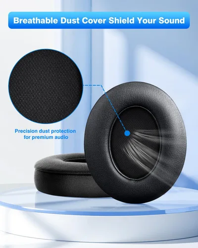 Vista 5 de F FEYCH Beats Studio - Almohadillas de repuesto para Beats Studio 3 y 2 (B0500/ B0501), 2 almohadillas de espuma viscoelástica con aislamiento