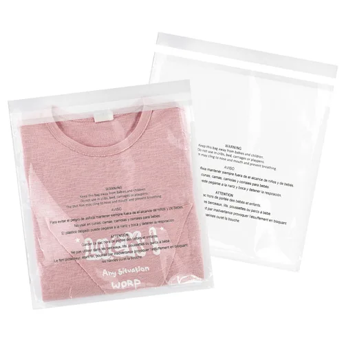 Vista 11 de 100 bolsas autoselladas de 1/16 de pulgada, bolsas de plástico transparente con aviso de asfixia, para impresiones, fotos, documentos, ropa