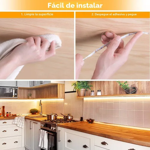 Vista 6 de Govee Tira de luces LED de color blanco cálido, 300 LEDs brillantes, tira de luz regulable de 3000 K de 16.4 pies con caja de control, luces LED