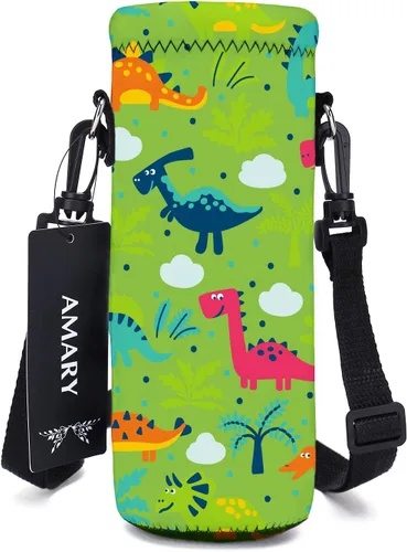 Vista 9 de AMARY Bolsa de neopreno para botella de agua de 33.8 fl oz con correa ajustable para el hombro, cubierta aislada para botellas de acero Aves