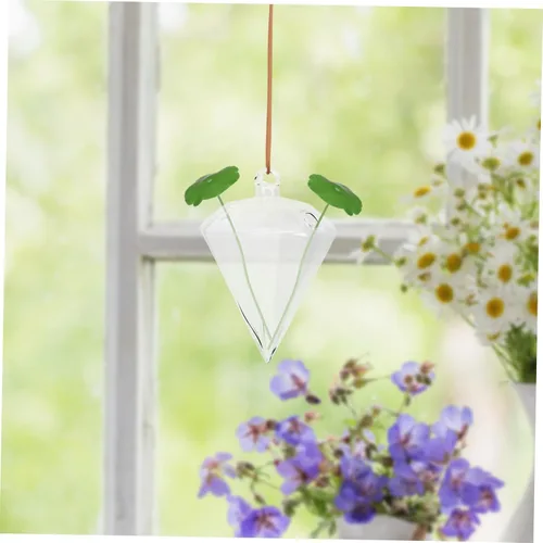 Vista 7 de ibasenice 2pcs Hanging Glass Vase Hydroponic Planter for Indoor Garden Decor Elegant Transparent Hanging for Balcony Home Decoration Creative