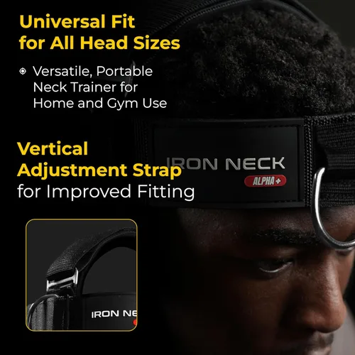 Vista 6 de Iron Neck , Versatile Neck Exerciser, Strengthener and Trainer with Adjustable Head and Chin Strap, Portable Head Harness for Weight Lifting, Home