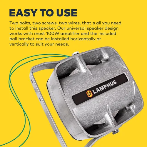 Vista 5 de SoundAlert - Altavoz compacto de sirena de 100 W [120-130 dB] [IP66 resistente al agua] [universalmente compatible] Altavoz de bocina de aire