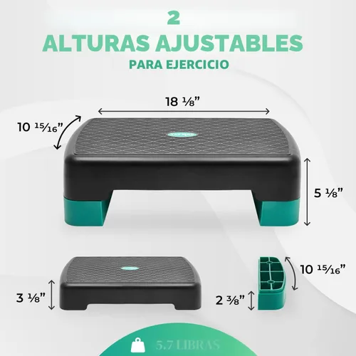 Vista 3 de Yes4All Plataforma de Step de Ejercicio Aeróbico de 18.9" con 2 Elevadores, Stepper de Entrenamiento de Altura Ajustable 3" 5.1" para Gimnasio
