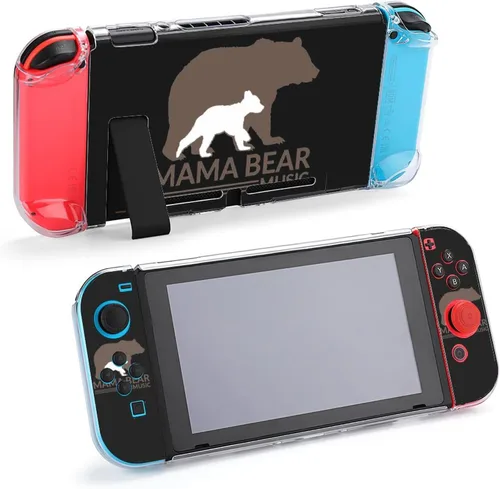Vista 4 de Mama Bear Music Protective Cover Case for Switch Game Controller Grip Cover with Holder Stand