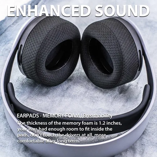 Vista 7 de Almohadillas de repuesto para auriculares PS5 para Playstation 5 Pulse 3D PS5 Almohadillas para orejas PS5 malla transpirable