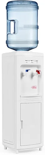 ARLIME Dispensador de agua caliente y fría, dispensador de enfriador de agua de carga superior para botellas de 3 a 5 galones, bloqueo de seguridad