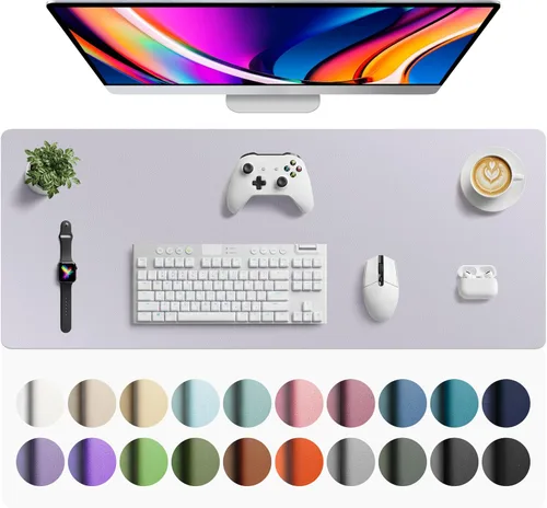 Vista 290 de Aothia Protector de Escritorio de Cuero, Alfombrilla para Ratón, Alfombrilla de Escritorio de Oficina, Secante de Escritorio de Cuero PU