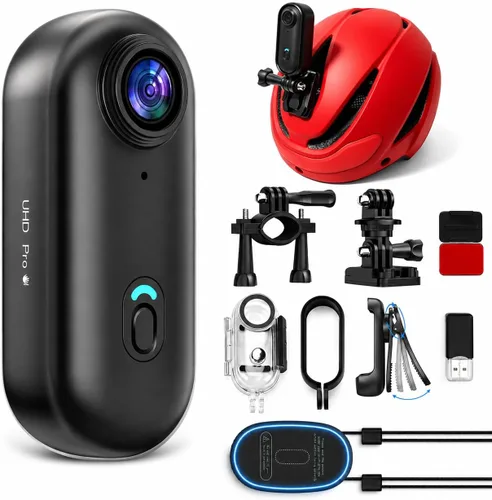 Vista 9 de JETO Mini cámara del cuerpo 4K, leva magnética portátil de la motocicleta